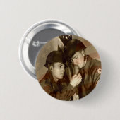 Amerikaanse vlag en  militaire foto ronde button 5,7 cm (Voorkant /achterkant)