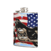 Amerikaanse vlag en motorontwerp heupfles (Links)