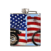 Amerikaanse vlag en motorontwerp heupfles (Achterkant)