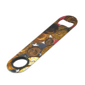 Amerikaanse vlag en munten roestvrij stalen flesop speed flessenopener (Voorkant Gekanteld)