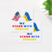 Amerikaanse vlag en Oekraïense Kaarten steunen Oek Vierkante Visitekaartjes (Bureau)
