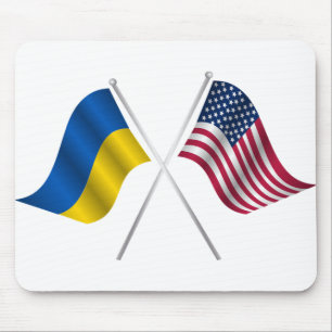 Amerikaanse vlag en Oekraïense vlag Muismat