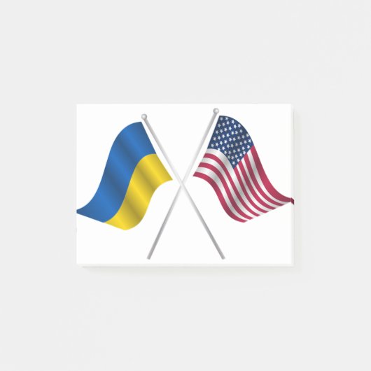Amerikaanse vlag en Oekraïense vlag Post-it® Notes (Voorkant)