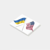 Amerikaanse vlag en Oekraïense vlag Post-it® Notes (Schuin)