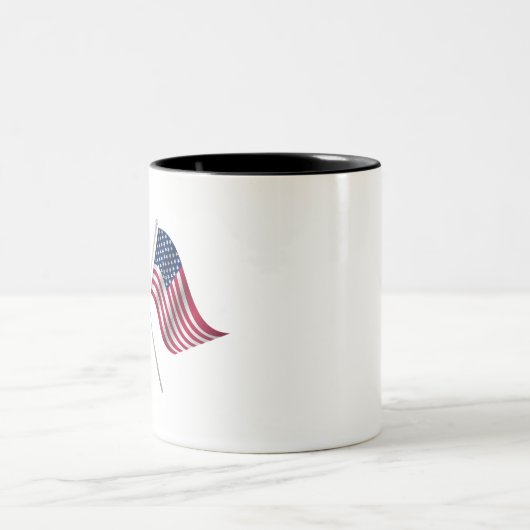 Amerikaanse vlag en Oekraïense vlag Tweekleurige Koffiemok (Center)