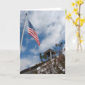 Amerikaanse vlag en One Room School Kaart (Gele Bloem)