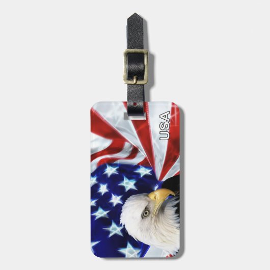 Amerikaanse vlag en patriottische bagagelabels voo (Voorkant verticaal)