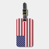 Amerikaanse vlag en persoonlijke gegevens bagagelabel (Voorkant verticaal)