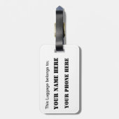 Amerikaanse vlag en persoonlijke gegevens bagagelabel (Achterkant verticaal)