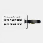 Amerikaanse vlag en persoonlijke gegevens bagagelabel (Achterkant horizontaal)