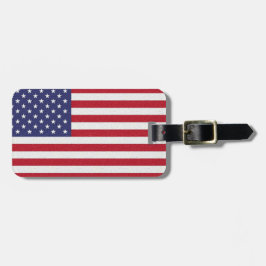 Amerikaanse vlag en persoonlijke info bagagelabel