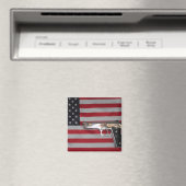 Amerikaanse Vlag en Pistool Magnet (Insitu (Vaatwasser))