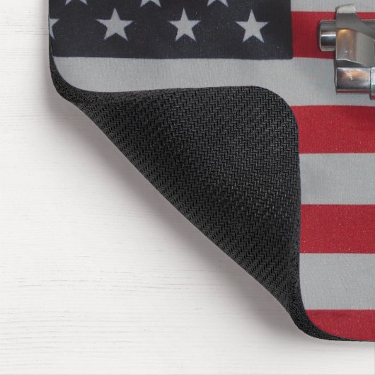 Amerikaanse vlag en Pistool Mousepad Muismat (Hoek)