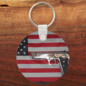 Amerikaanse vlag en Pistool Sleutelhanger (Voorkant)