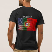 Amerikaanse vlag en Portugese vlag terug van Shirt (Achterkant)