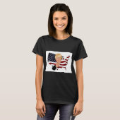 Amerikaanse vlag en presidentTroef T-shirt (Voorkant volledig)