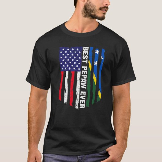 Amerikaanse vlag- en Salomonseilanden Flag Best Pe T-shirt (Voorkant)