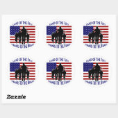 Amerikaanse vlag en Soldaten Silhouette Sticker (Vel)
