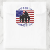 Amerikaanse vlag en Soldaten Silhouette Sticker (Tas)