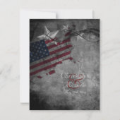 Amerikaanse vlag en sterren bruiloft kaart (Voorkant)