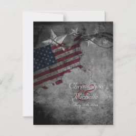 Amerikaanse vlag en sterren bruiloft kaart