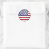 Amerikaanse vlag en sterren ronde sticker (Tas)