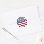 Amerikaanse vlag en sterren ronde sticker (Envelop)