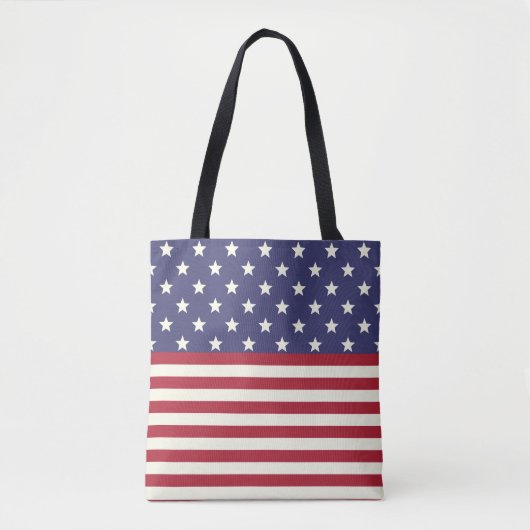 Amerikaanse vlag en Stripes Patriotic USA Tote Bag (Voorkant)
