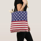 Amerikaanse vlag en Stripes Patriotic USA Tote Bag (Dichtbij)