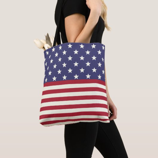 Amerikaanse vlag en Stripes Patriotic USA Tote Bag (Dichtbij)