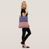 Amerikaanse vlag en Stripes Patriotic USA Tote Bag (Op model)