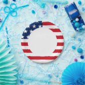 Amerikaanse vlag en strips patriottisch papieren bordje (Feest)