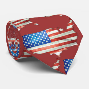 Amerikaanse vlag en strips patriottisch stropdas