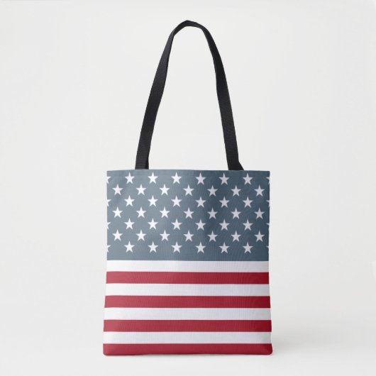 Amerikaanse vlag en strips patriottisch tote bag (Voorkant)