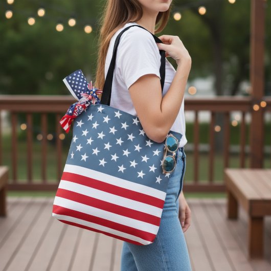 Amerikaanse vlag en strips patriottisch tote bag