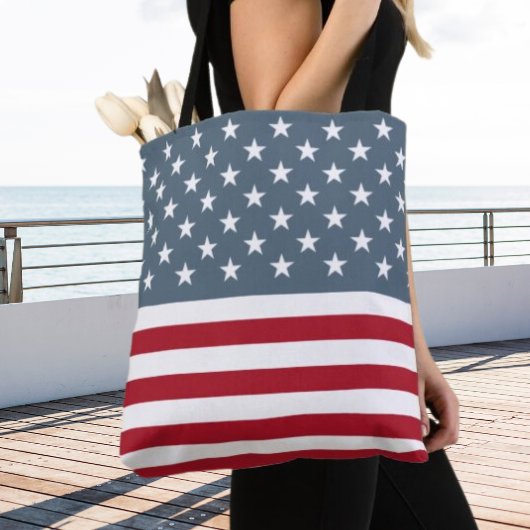 Amerikaanse vlag en strips patriottisch tote bag