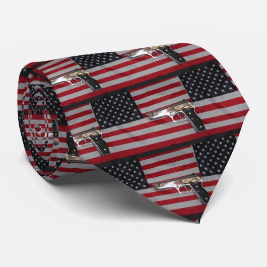 Amerikaanse vlag en Stropdas van Pistool (Opgerold)