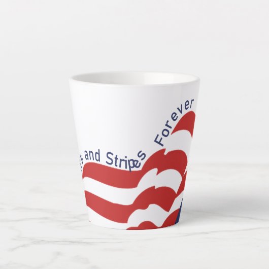 Amerikaanse vlag- en stroppers voor altijd latte mok (Voorkant)