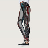 Amerikaanse vlag en twee doorsnee revolvers leggings (Links)