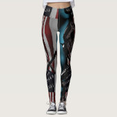 Amerikaanse vlag en twee doorsnee revolvers leggings (Voorkant)
