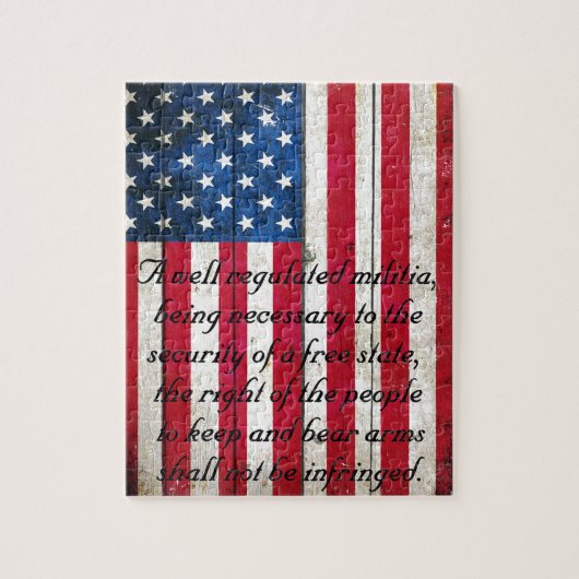 Amerikaanse vlag en tweede amendement legpuzzel (Verticaal)