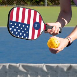 Amerikaanse vlag en uw initiaal handtas pickleball paddle