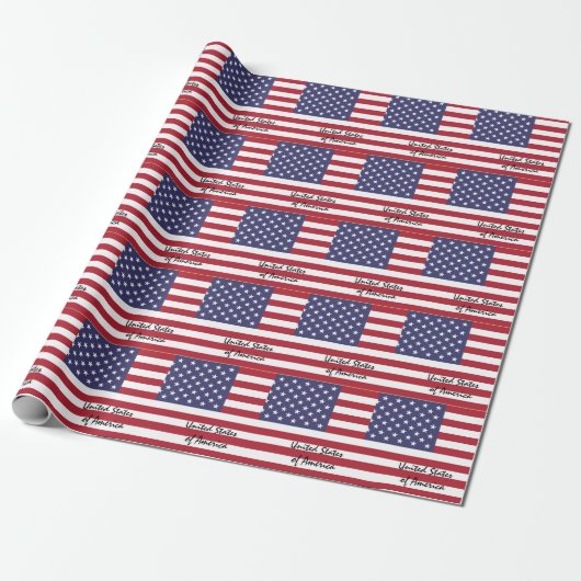 Amerikaanse vlag en Verenigde Staten van Amerika/s Cadeaupapier (Uitgerold)