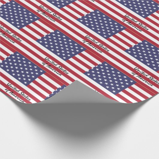 Amerikaanse vlag en Verenigde Staten van Amerika/s Cadeaupapier (Hoek)