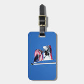 Amerikaanse vlag en vlag van Californië Bagagelabel (Voorkant verticaal)