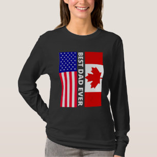 Amerikaanse vlag en vlag van Canada de beste vader T-shirt