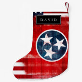 Amerikaanse vlag en vlag van Tennessee Kleine Kerstsok (Achterkant)