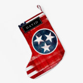 Amerikaanse vlag en vlag van Tennessee Kleine Kerstsok (Achterkant (Hangend))