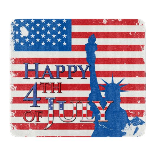 Amerikaanse vlag en Vrijheidsbeeld Snijplank (Voorkant)