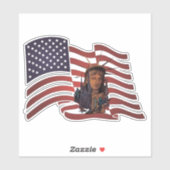 Amerikaanse vlag en Vrijheidsbeeld Sticker (Vel)